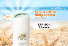 Review sữa chống nắng nâng tong Anessa mới serum chống nắng nâng tông kiêm dưỡng da của Anessa