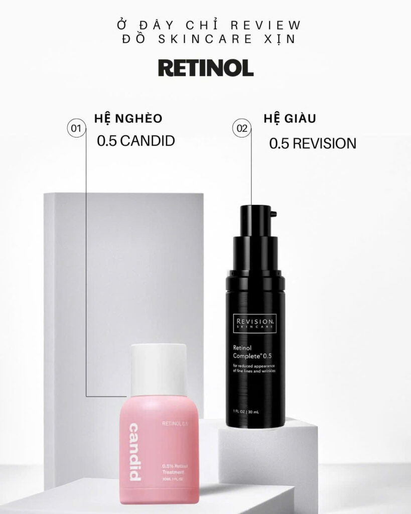 skincare cùng Retinol: Candid 0.5 và Revision 0.5