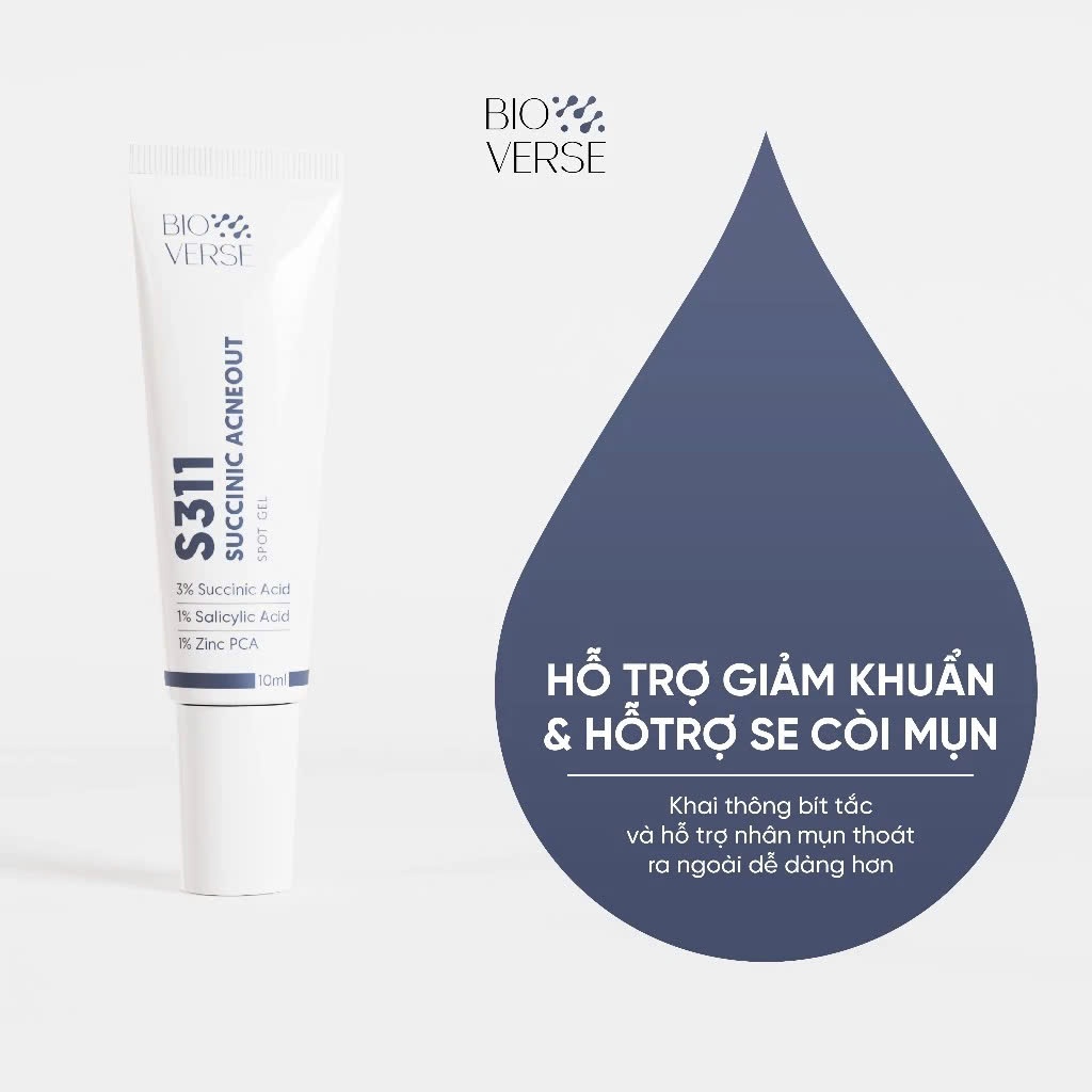 So Sánh hai em trị mụn giá mềm Bioverse S311 Succinic Acneout và Megaduo Gel