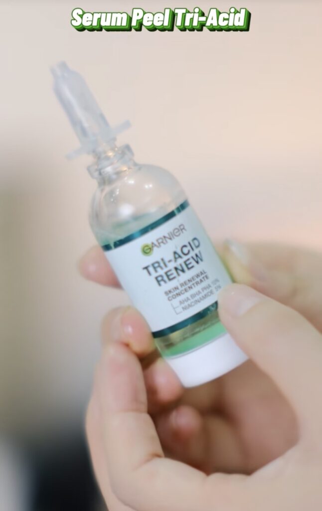 Garnier Serum Peel Tri-Acid Renew bí mật cho làn da căng bóng mịn màng