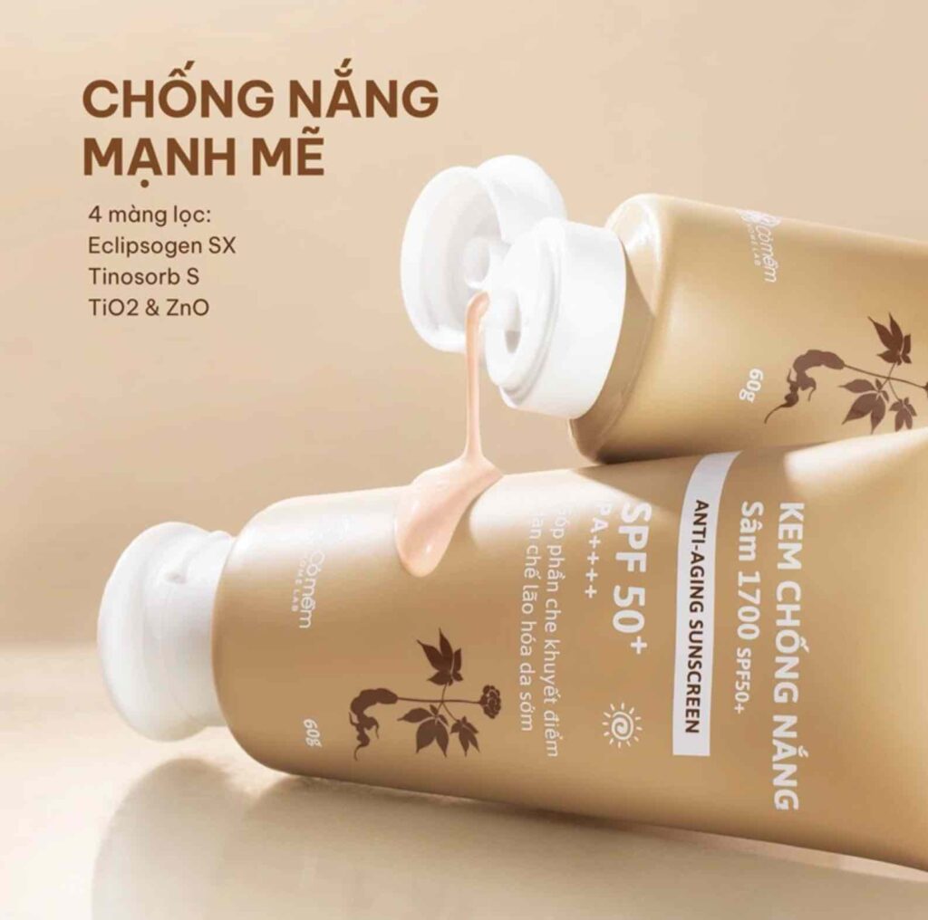 Review kem chống nắng sâm 1700 Cỏ Mềm: Chân ái nâng tông và kiềm dầu cho da mụn