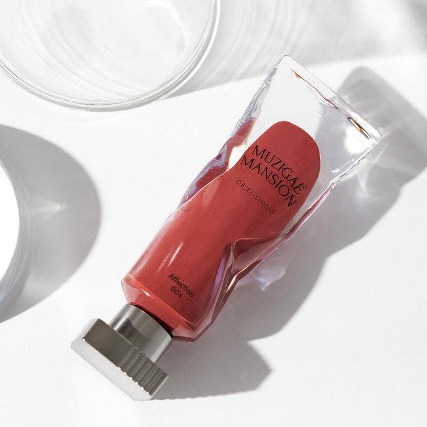 Son kem thuần chay Muzigae Mansion Object Liquid 004 Affection màu hồng đất ánh đỏ tuyệt đẹp