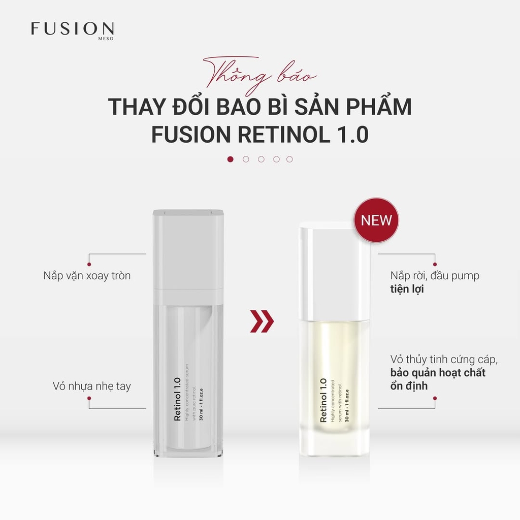 Fusion Retinol 1.0 phiên bản mới có gì hot?